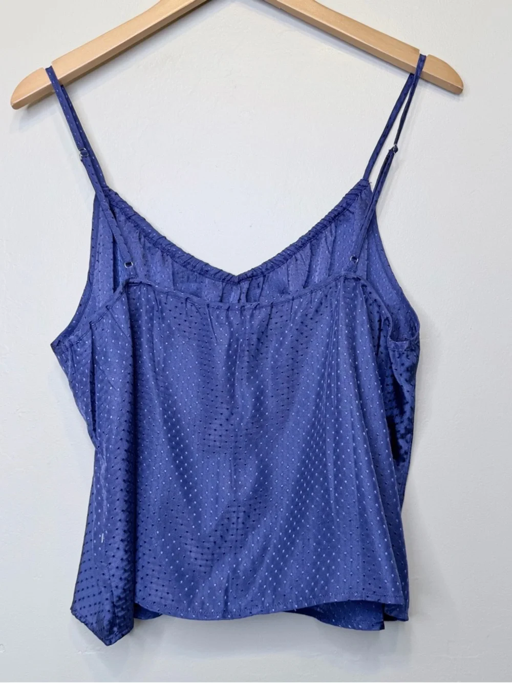 NSR | NWT Royal Purple Satin Dot Crop Slip Tank Top Chemise Camisole - Picture 4 of 13